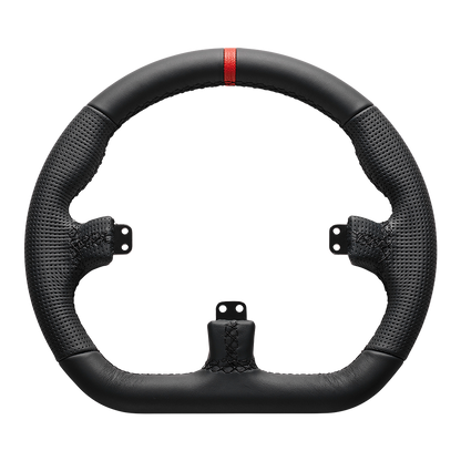 Asetek suletud D must nahkvelg