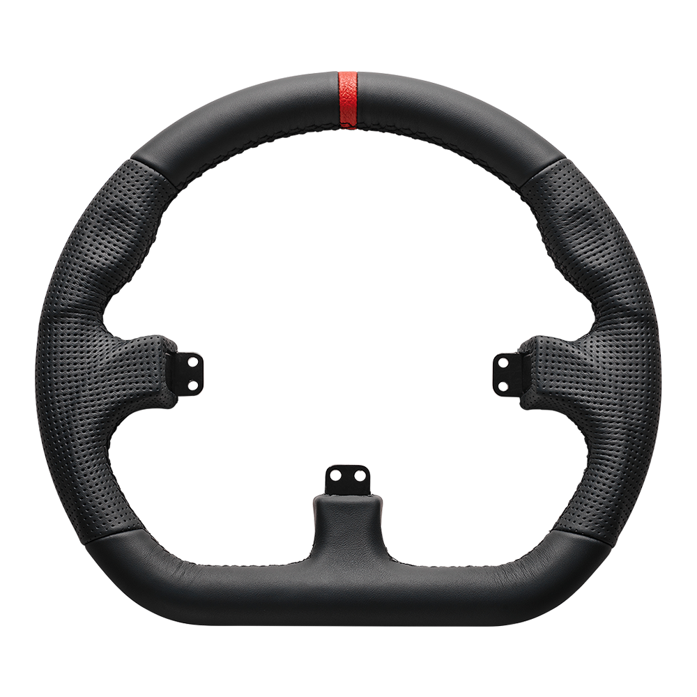 Asetek suletud D must nahkvelg