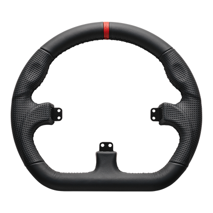 Asetek suletud D must nahkvelg