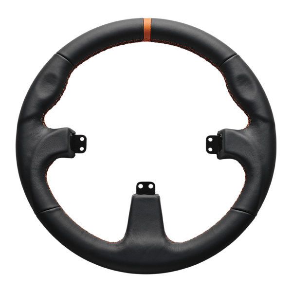 Asetek ümmargune must nahkvelg