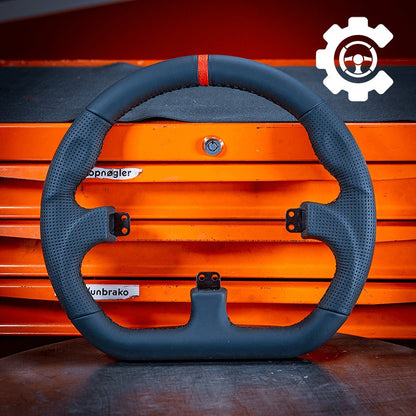 Asetek suletud D must nahkvelg