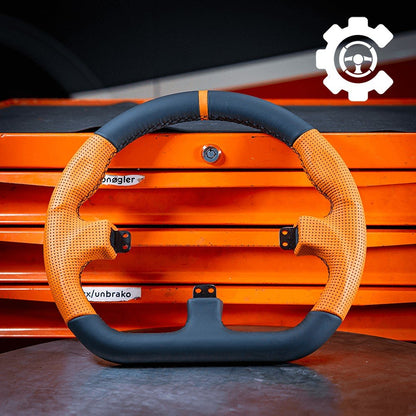 Asetek suletud D oranž nahkvelg